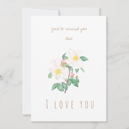 waterverf witte camellia bloemen wenskaart kaart (Voorkant)