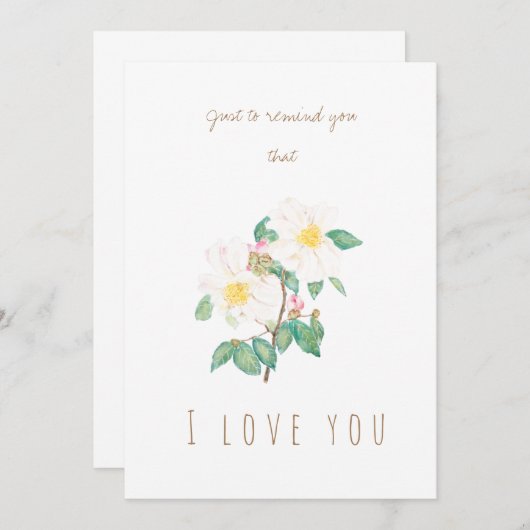 waterverf witte camellia bloemen wenskaart kaart (Voorkant / Achterkant)