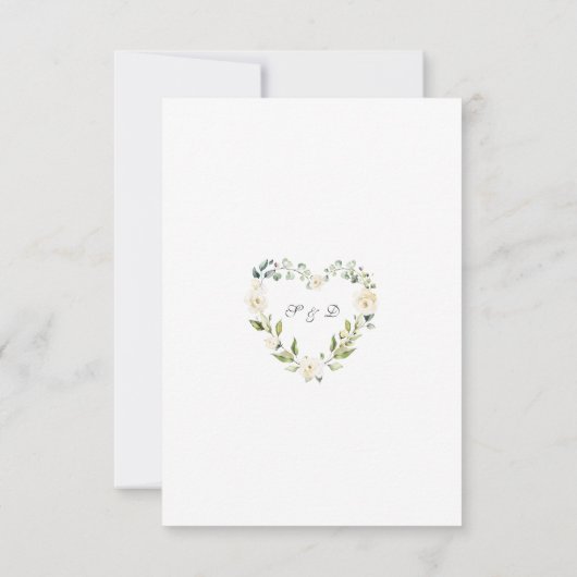 Waterverf Witte Crème Bloemen Geweien Bruiloft  RSVP Kaartje (Achterkant)