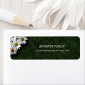 Waterverf Witte Daisies Elegant Modern Plain Etiket (Insitu)