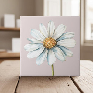 Waterverf witte daisy cottagecore floral tegeltje