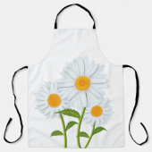 Waterverf Witte Daisy Floral Schort (Voorkant)