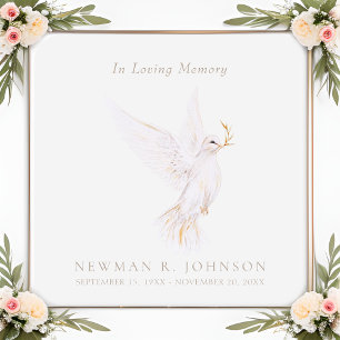 Waterverf Witte Duif van de Vrede Begrafenis Memor Kartonnen Onderzetters