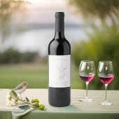 Waterverf Witte Duif van de Vrede Begrafenis Memor Wijn Etiket