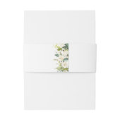 Waterverf Witte Floral Modern Monogram Bruiloft Uitnodigingen Wikkel (Achterkant Voorbeeld)