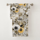Waterverf witte, gele bloemen bad handdoek (Insitu)