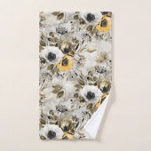 Waterverf witte, gele bloemen bad handdoek (Handdoek)