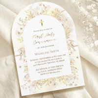 waterverf witte gele bloemen Eerste Communie