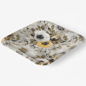 Waterverf witte, gele bloemen papieren bordje (Gebogen)