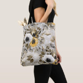 Waterverf witte, gele bloemen tote bag (Dichtbij)