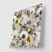 Waterverf witte, gele bloemen vierkante klok (Hoek)
