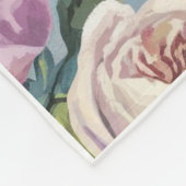 Waterverf witte, gele en roze rozen fleece deken (Hoek)