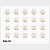 Waterverf Witte God Bloem Bruiloft Feest Ronde Sticker (Vel)