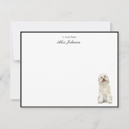 Waterverf Witte Gouden Doodle Hond Plat Bedankkaart
