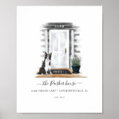 Waterverf Witte Hamptons Stijlhoek Poster (Voorkant)
