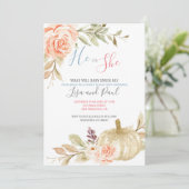 Waterverf Witte Herfst Genderonderzoek Uitnodiging (Staand voorkant)