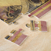 Waterverf  witte herten en roze rozen legpuzzel (Zijkant)