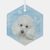 Waterverf Witte hond van de Dog Pet Glas Ornament (Voorkant)