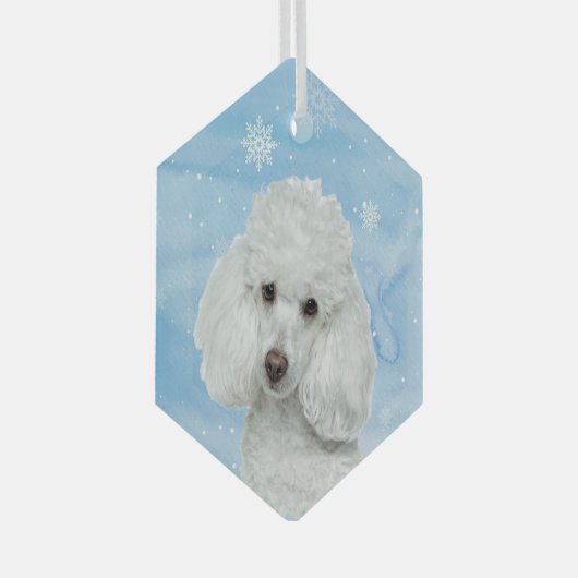 Waterverf Witte hond van de Dog Pet Glas Ornament (Voorkant Rechts)