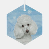 Waterverf Witte hond van de Dog Pet Glas Ornament (Achterkant)