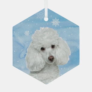 Waterverf Witte hond van de Dog Pet Glas Ornament