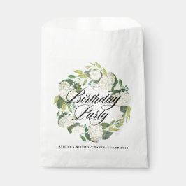 Waterverf Witte Hortensia Krans Verjaardagsfeest Bedankzakje