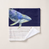 Waterverf Witte houtnaam Bad Handdoek (Wasdoekje)