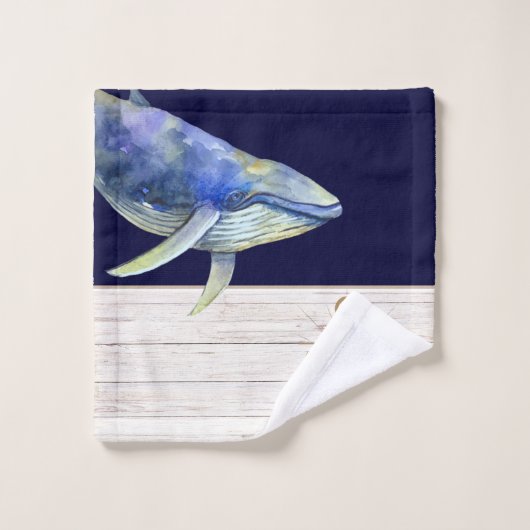 Waterverf Witte houtnaam Bad Handdoek (Wasdoekje)