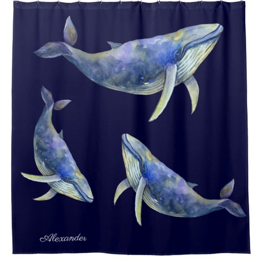 Waterverf Witte houtnaam Douchegordijn (Voorkant)