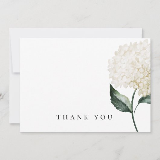 Waterverf Witte Hydrangea begrafenis Dank u Bedankkaart (Voorkant)
