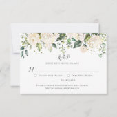 Waterverf Witte Hydrangeas en Rozen Groen RSVP (Voorkant)
