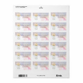 Waterverf Witte Hydrangeas Mason Jar Adres Etiket (Full Sheet)