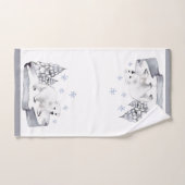 Waterverf Witte IJsbeer Dennenbomen Kerstmis Bad Handdoek (Handdoek)