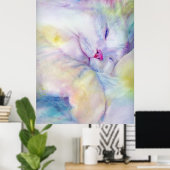 waterverf witte katten die op een wit vel slapen poster (Thuiskantoor)