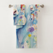 Waterverf Witte Koe Bubble Soft Bad Handdoek (Insitu)