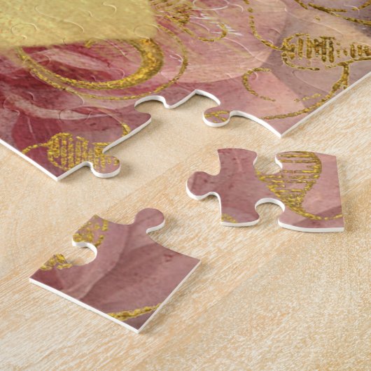 Waterverf Witte Kolibrie & Roze Rozen Legpuzzel (Zijkant)