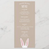 Waterverf Witte Konijnenoren Op Beige Paasbrunch Menu (Voorkant)