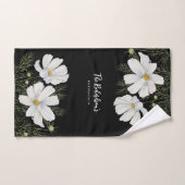 Waterverf Witte Kosmos Bloemen Botanische Schilder Bad Handdoek (Handdoek)