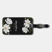 Waterverf Witte Kosmos Bloemen Botanische Schilder Bagagelabel (Achterkant horizontaal)