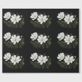 Waterverf Witte Kosmos Bloemen Botanische Schilder Cadeaupapier (Vlak)