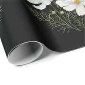 Waterverf Witte Kosmos Bloemen Botanische Schilder Cadeaupapier (Rol Hoek)