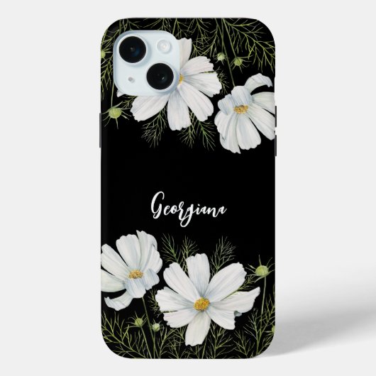 Waterverf Witte Kosmos Bloemen Botanische Schilder Case-Mate iPhone Case (Achterkant)
