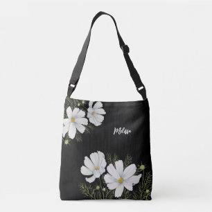 Waterverf Witte Kosmos Bloemen Botanische Schilder Crossbody Tas