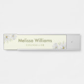 Waterverf Witte Kosmos Bloemen Botanische Schilder Deurbordje (Voorkant)