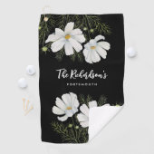 Waterverf Witte Kosmos Bloemen Botanische Schilder Golfhanddoek (Insitu)