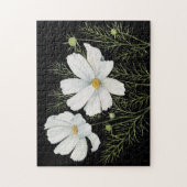 Waterverf Witte Kosmos Bloemen Botanische Schilder Legpuzzel (Verticaal)