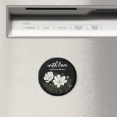 Waterverf Witte Kosmos Bloemen Botanische Schilder Magneet (Insitu (Vaatwasser))