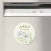 Waterverf Witte Kosmos Bloemen Botanische Schilder Magneet (Insitu (Vaatwasser))