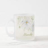 Waterverf Witte Kosmos Bloemen Botanische Schilder Matglas Koffiemok (Links)