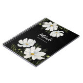 Waterverf Witte Kosmos Bloemen Botanische Schilder Notitieboek (Linkerzijde)